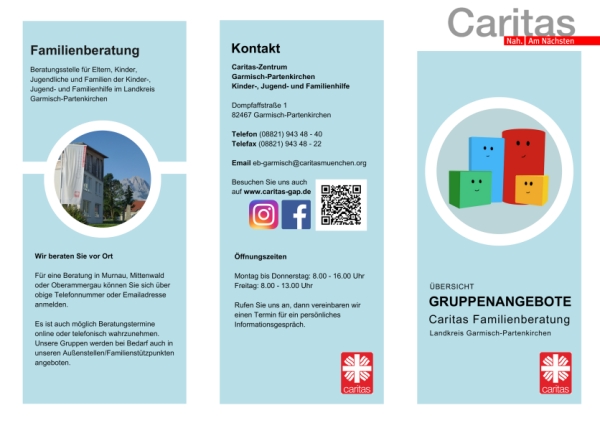 Gruppenangebote der Familienberatungsstelle der Caritas