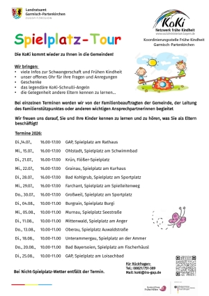 SPIELPLATZ-TOUR  - Die KoKi kommt wieder zu Ihnen in die Gemeinden!