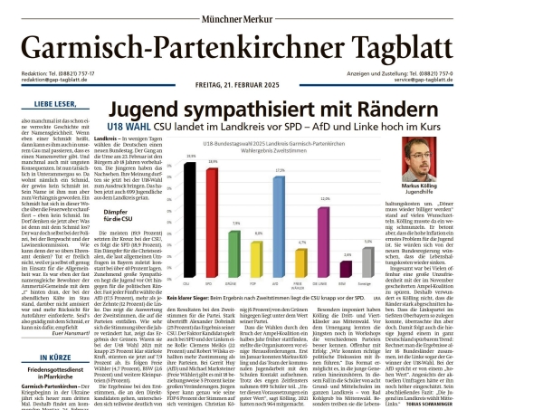 U-18 Bundestagswahl 2025 im Landkreis Garmisch-Partenkirchen