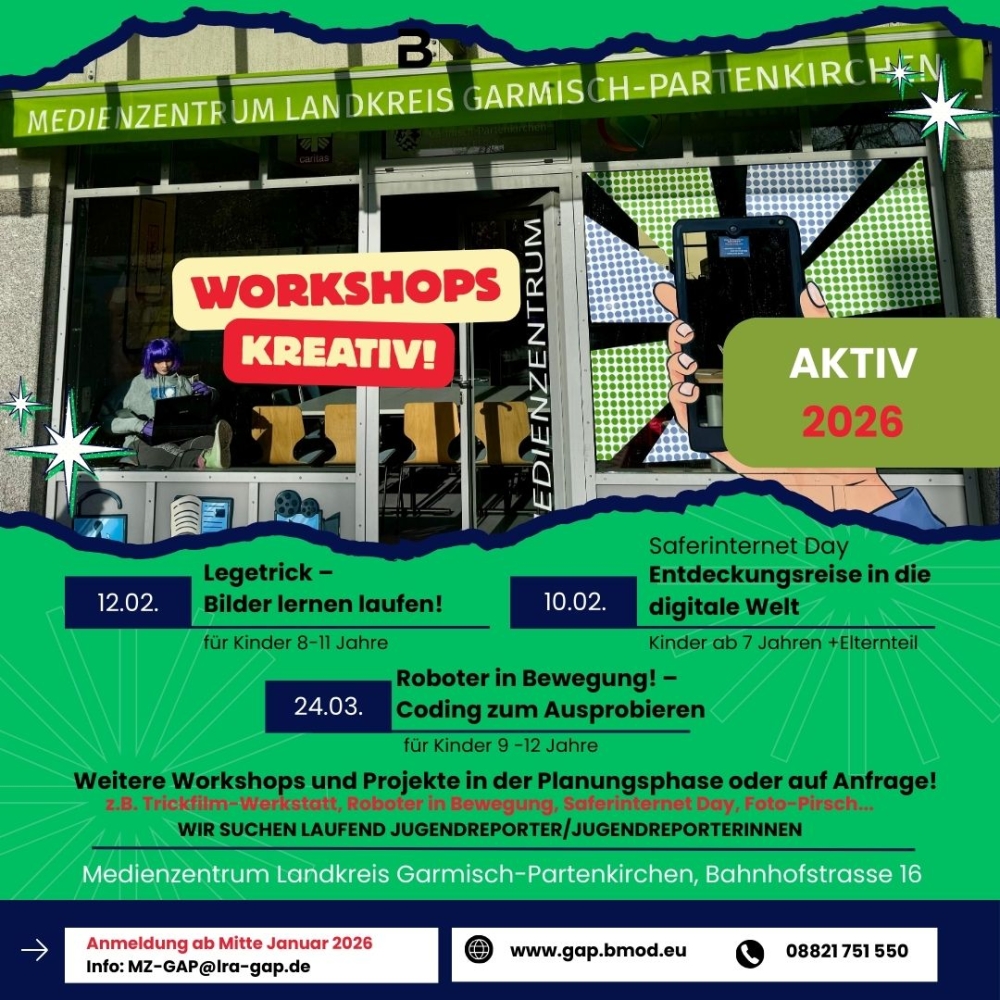 Workshops Medienzentrum 2026 - weitere Möglichkeiten...